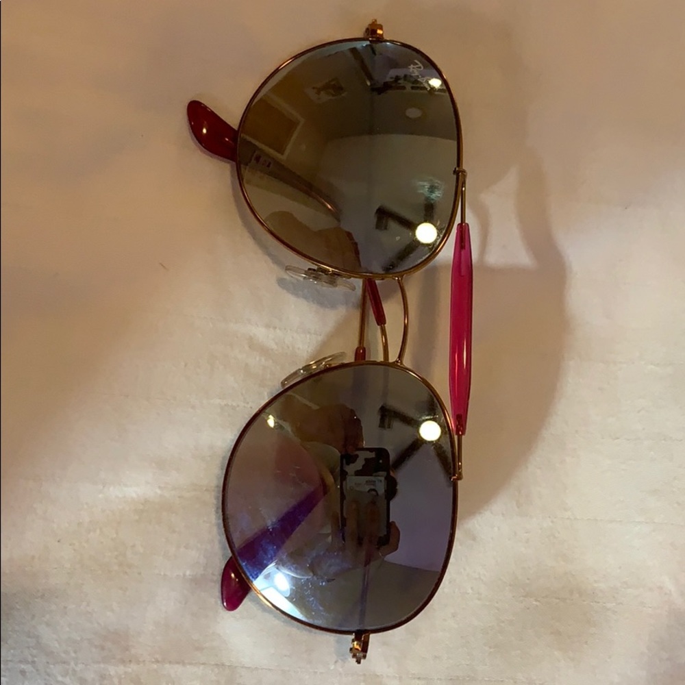 round rare ray-bans with pink top